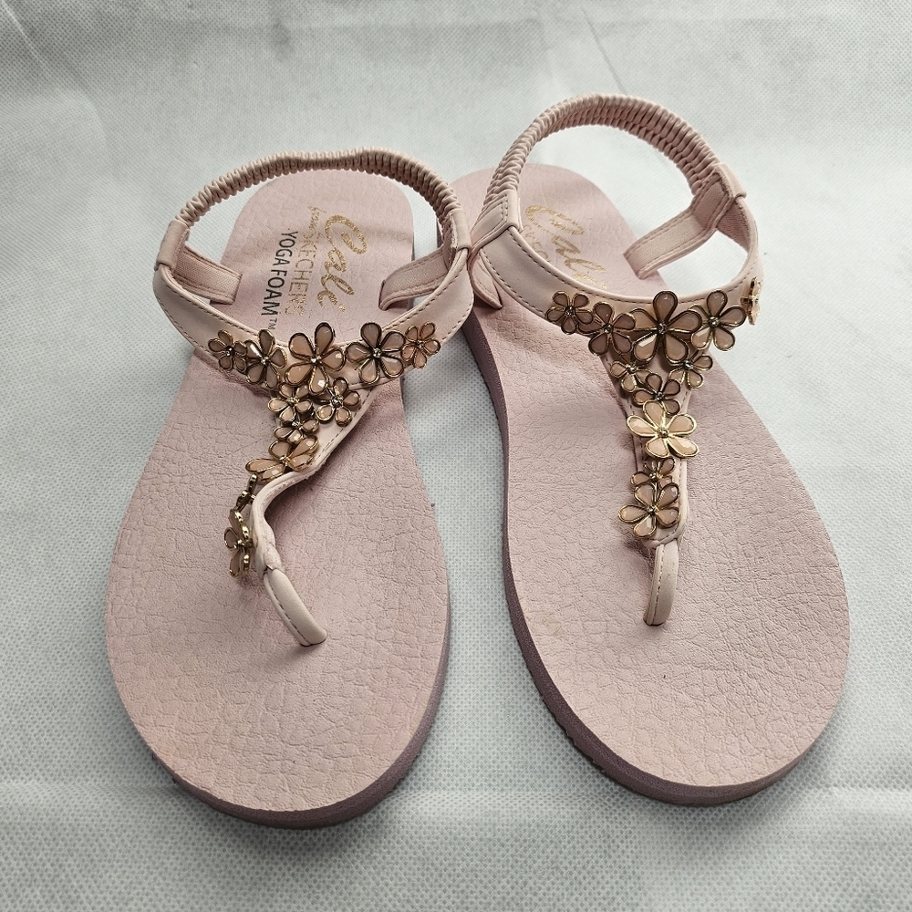 Cali Yoga Foam Meditation Embellished Slingback Thong Sandels Size 8 - Picture 2 of 8